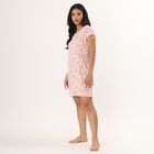 Women's Pink V-Neck Lace Trim Nighty, Light Pink, small