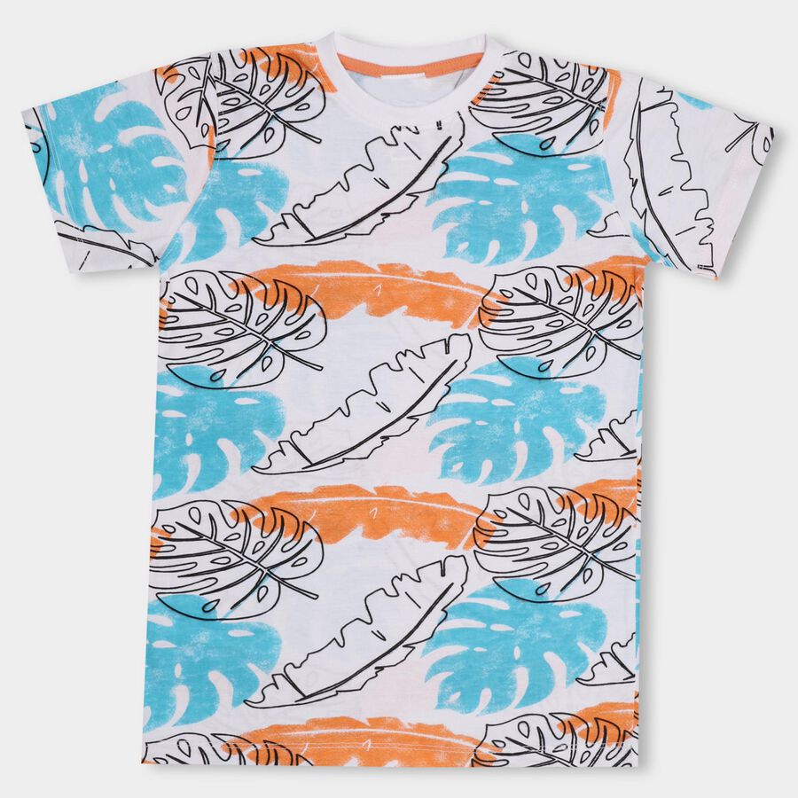 Boys' 100% Cotton Half Sleeves T-Shirt , सफ़ेद, large