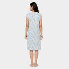 Women's Light Blue Round Neck T-Shirt Style Nighty, हल्का नीला, small