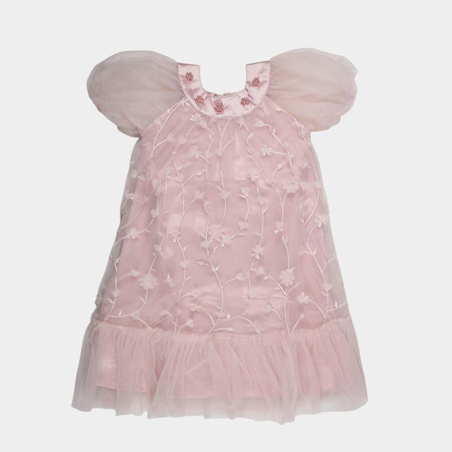 Girls' Frock, हल्का गुलाबी, large