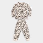Boys' Beige Cotton Round Neck Graffiti Baba Suit, गहरा पीला, small image number null