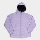 Girls Light Lavender Hooded Casual Jacket, Purple, small image number null