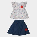 Girls Light Blue Round Neck Co-ord Set Upper and Bottom Set, हल्का नीला, small