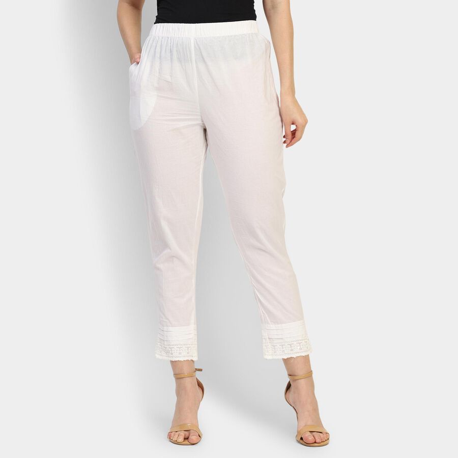 Ladies' 100% Cotton Palazzos , ऑफ व्हाइट, large image number null