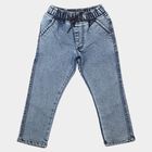 Boys' Light Blue Straight Fit Drawstring Waist Jeans, Light Blue, small