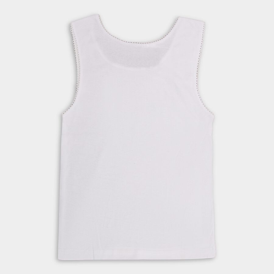 Girls' 100% Cotton Vest , White, large image number null