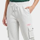 Women's Ecru Melange Jogger Fit Cargo Track Pants, एक्रू मिश्रित, small