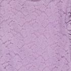 Girls' Soft Lavender Round Neck Romantic T-Shirt, लाइलेक, small image number null