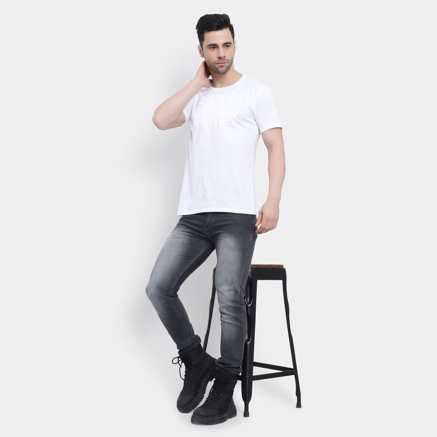 Solid Round Neck T-Shirt, White, large image number null