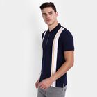 Stripted Polo Shirt, Navy Blue, small image number null