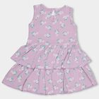 Infants' Lavender Floral Printed Sleeveless Frock, Lilac, small image number null