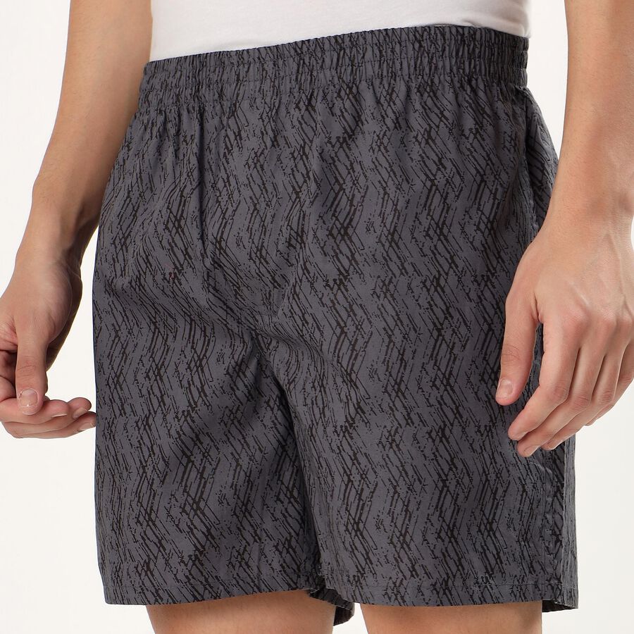 Men's Charcoal Black Inner Elastic Cotton Boxer, Dark Grey, large image number null
