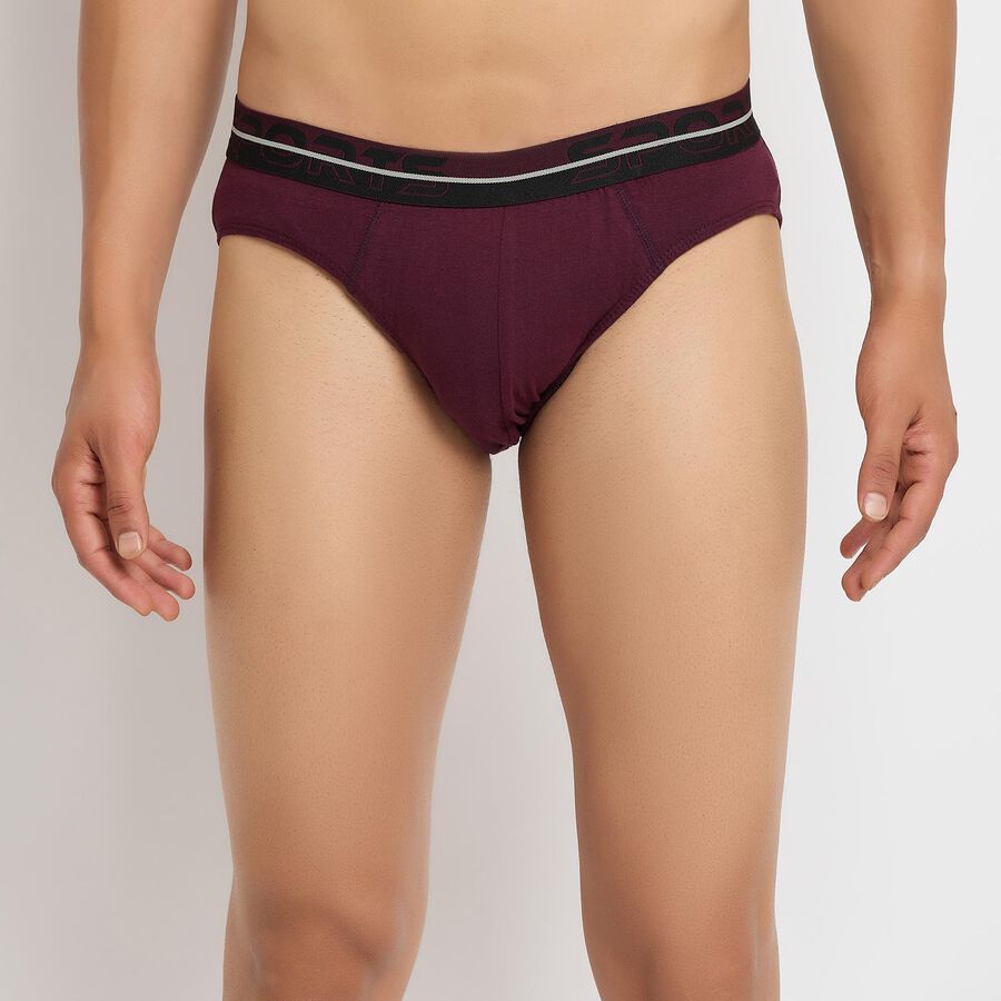 Men's 100% Cotton Briefs , Wine, large