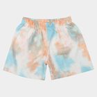 Boys' White Relaxed Fit Tie-Dye Bermuda Shorts, सफ़ेद, small