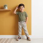 Boys Grey Regular Fit Drawstring Jogger Trousers, हल्का ग्रे, small