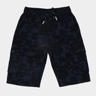 Boys' Navy Cotton Relaxed Fit Jamaican Shorts, नेवी ब्लू, small