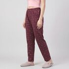 Women's Maroon Straight Fit Heart Printed Lounge Pyjama, Wine, small
