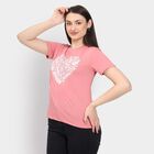 Ladies' Round Neck T-Shirt, Pink, small