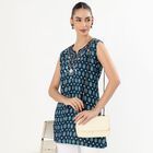 Women's Deep Peacock Blue Printed Ethnic Set, गहरा नीला, small image number null
