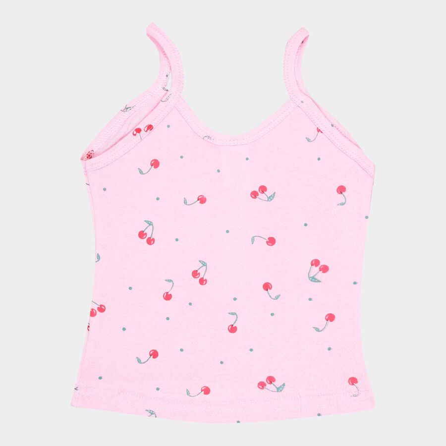 Girls Cotton Solid Vest, Pink, large image number null