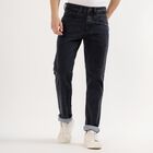 Men's Washed Black Slim Fit Jeans, Dark Grey, small