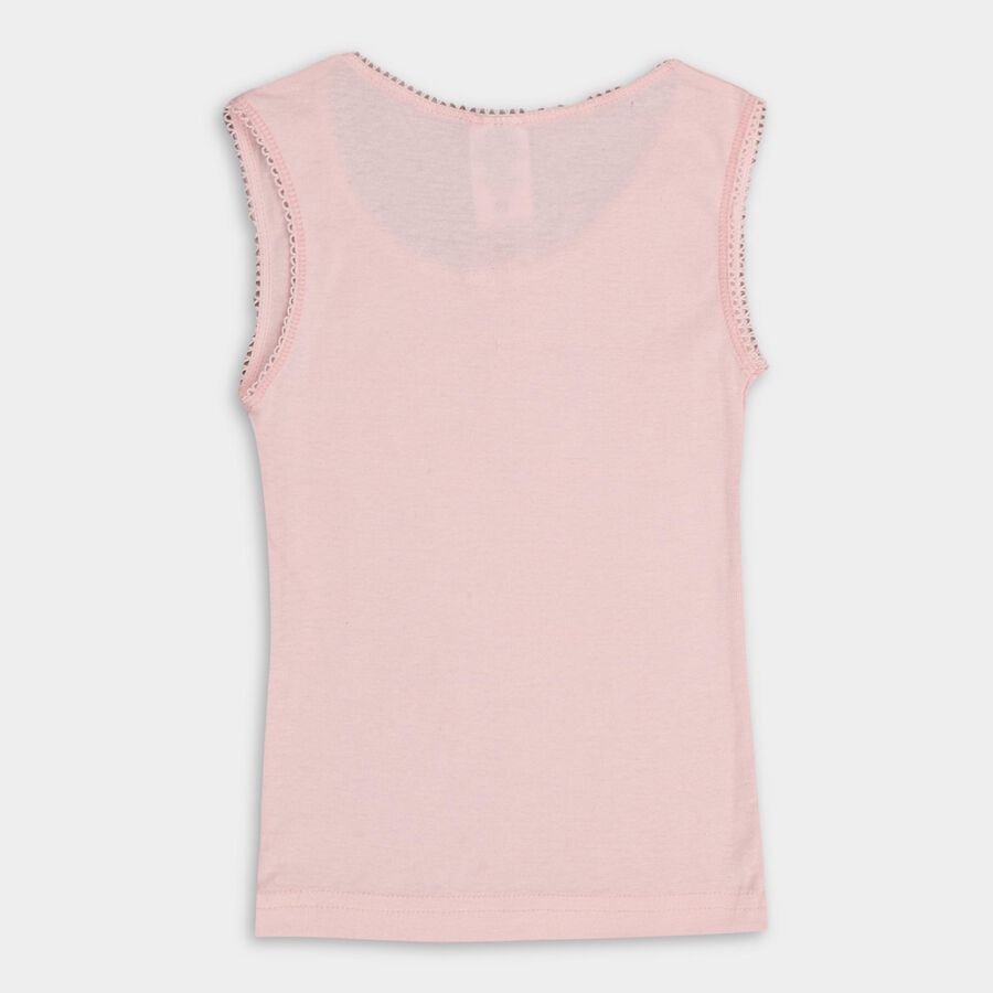 Girls' 100% Cotton Vest, पीच, large image number null