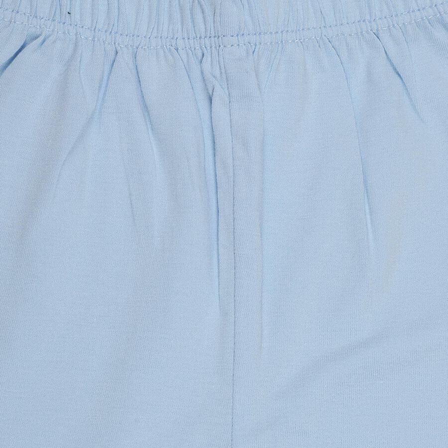 Infants' Light Blue Cotton Boat Neck Striped Baba Suit, Light Blue, large image number null