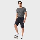 Men's Navy Blue Regular Fit Printed Jamaican Shorts, Navy Blue, small