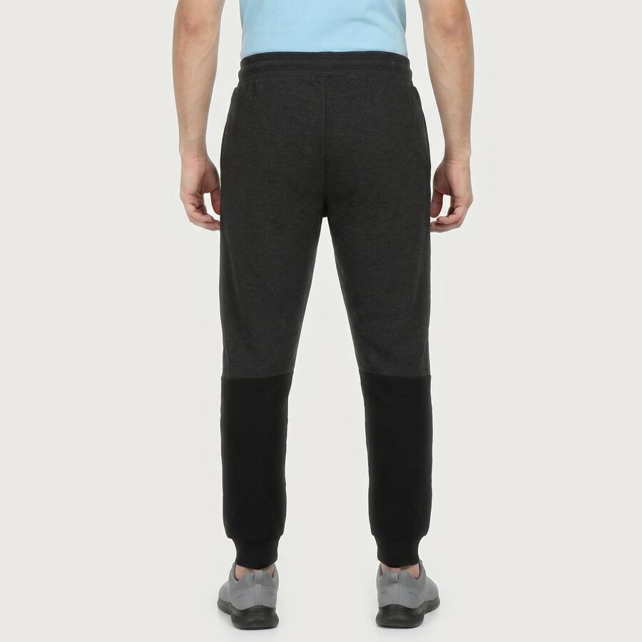 Men's Charcoal Jogger Fit Side-Piped Track Pants, चारकोल, large