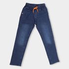 Kids Stonewashed Blue Regular Fit Basic Wash Jeans, Dark Blue, small image number null