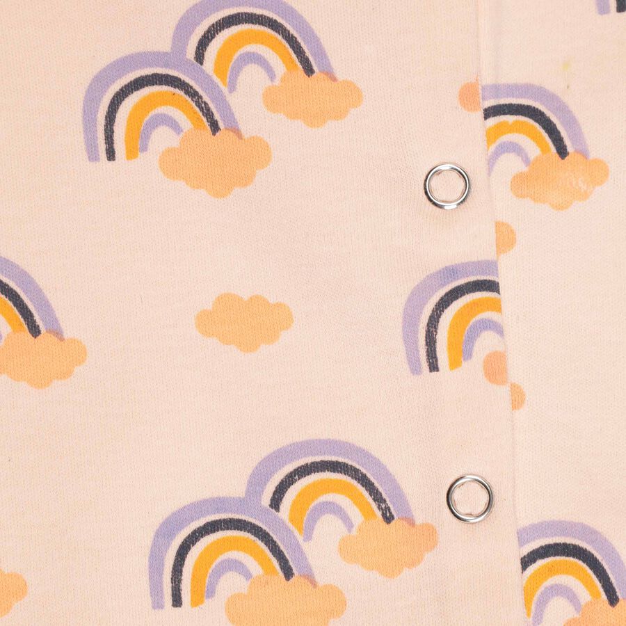 Infants Cotton Printed Bodysuit, Peach, large image number null