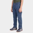 Boys Blue Straight Fit Cargo Jeans, Dark Blue, small
