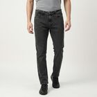 Men's Dark Grey Slim Fit Washed Jeans, गहरा ग्रे, small