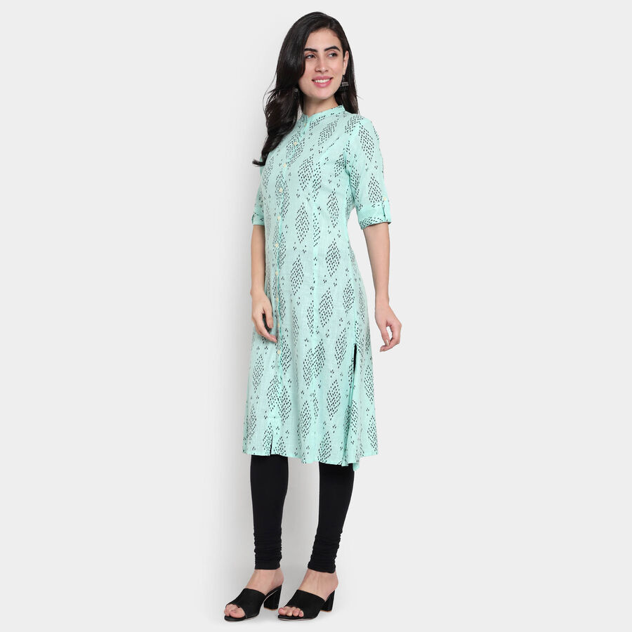 Cotton Printed Kurta, Light Green, large image number null