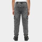 Boys Washed Black Cargo Jogger Jeans, Black, small image number null