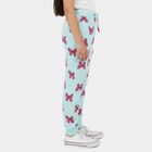 Girls' Aqua Cotton Blend Elastic Waist Pyjama, Aqua, small