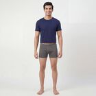 Men's Grey Regular Fit Cotton Trunks, Dark Grey, small