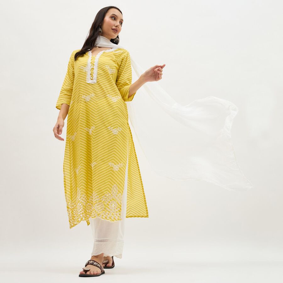 Women's Soft Ivory White Cotton Plain Dupatta, सफ़ेद, large image number null