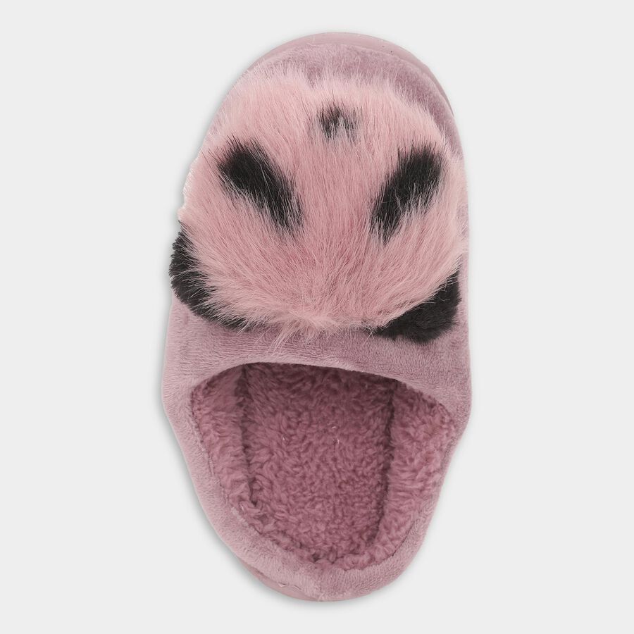 Kids Muted Lavender Pink Fur Slip-On Winter Slippers, बैंगनी, large image number null