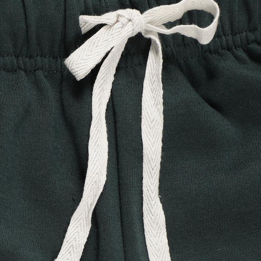 Girls' Deep Forest Green Elastic Waist Winter Pyjama, गहरा हरा, large image number null