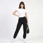 Women's Black Cargo Fit Utility Track Pants, Black, small