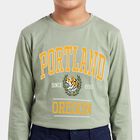 Boys' Green Crew Neck Regular Boys T-Shirt, हल्का हरा, small