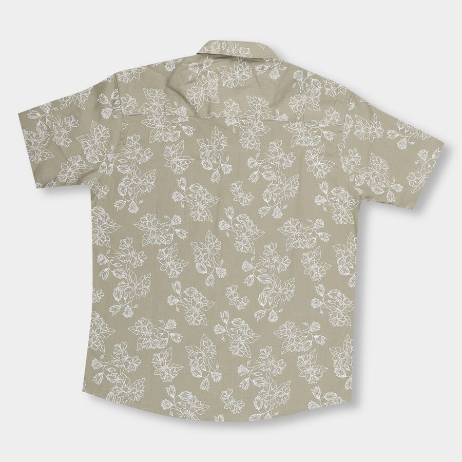 Boys' Muted Olive Green Regular Collar Casual Shirt, Olive, large image number null