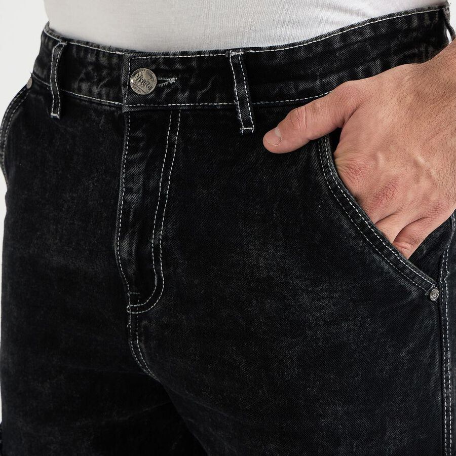 Men's 100% Cotton Skinny Jeans , Black, large image number null