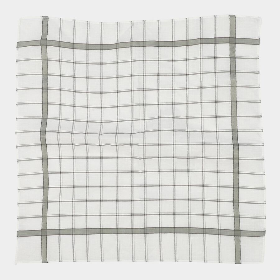 Men's Dark Grey Checked Pack of 3 Handkerchief, गहरा ग्रे, large
