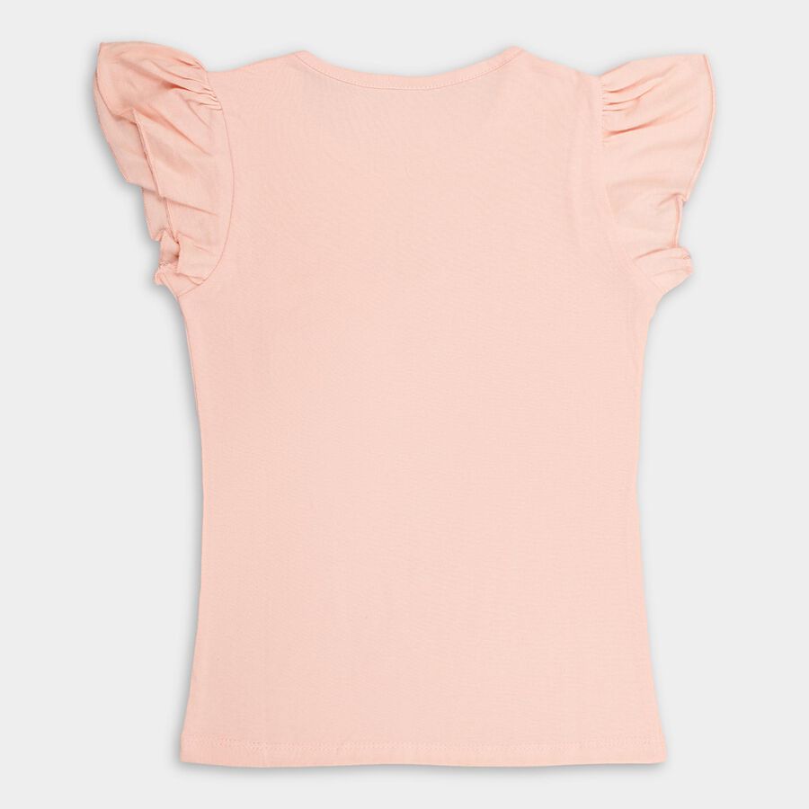 Girls' 100% Cotton T-Shirt , पीच, large image number null