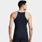 Racer Back Sleeveless Gym T-Shirt, Navy Blue, small image number null
