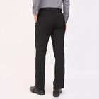 Men's Fixed Waist Slim Fit Formal Trousers, काला, small image number null