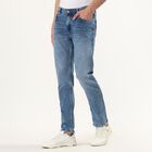 Men's Blue Slim Fit Washed Jeans, Light Blue, small