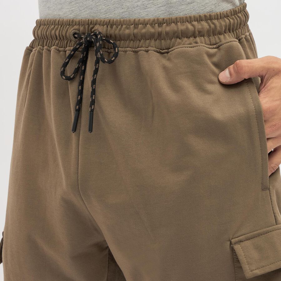 Men's Deep Olive Cargo Style Bermuda Shorts, Olive, large